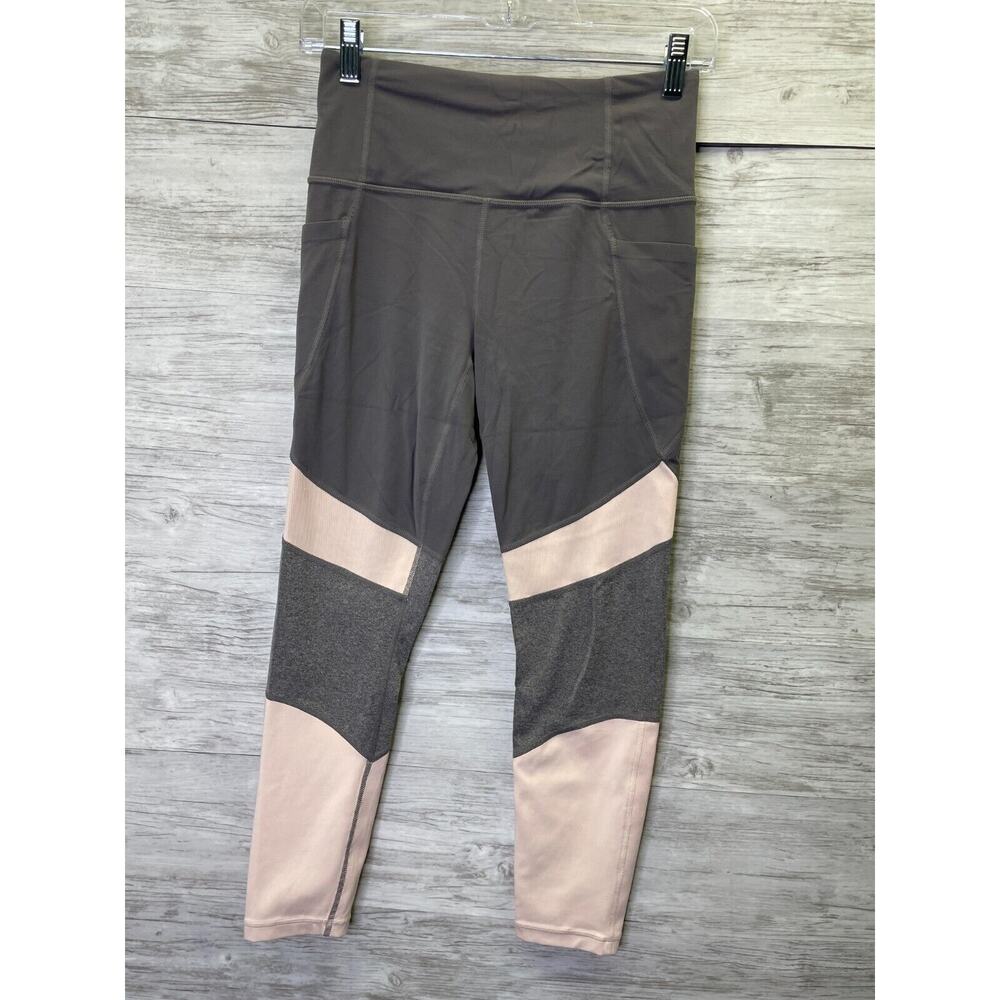 Athleta Leggings Womens S Gray Pink Ankle Cropped Pull On Stretch